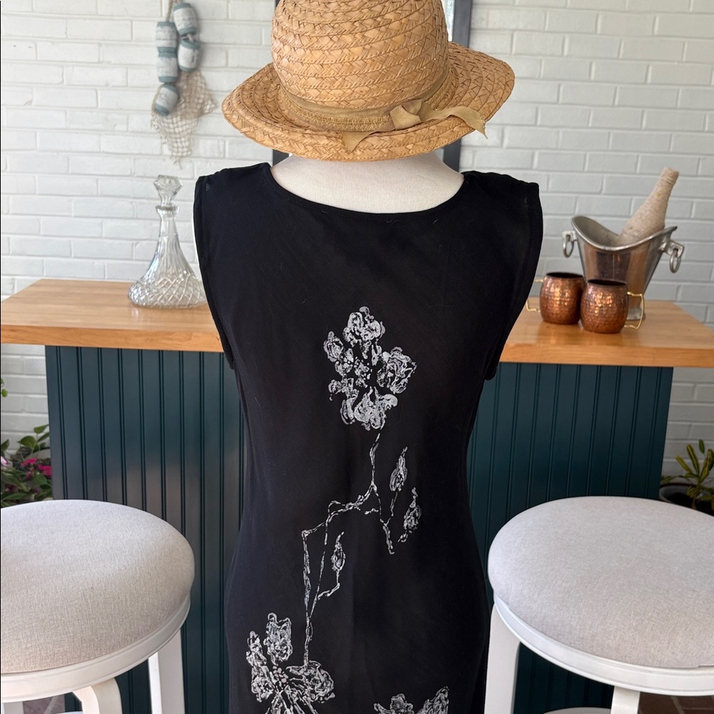 Carole Little Unique Vintage Black and White Floral Maxi Dress - Picture 13 of 15